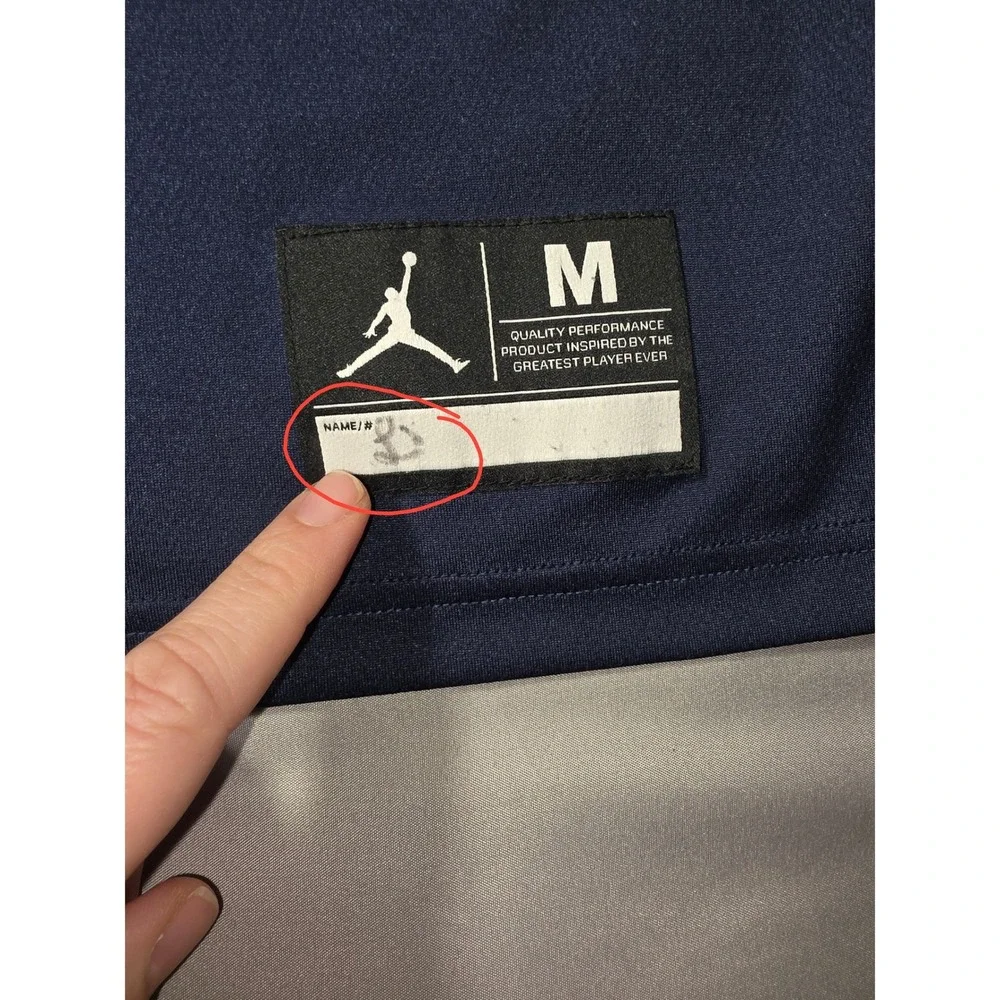 Jordan Michigan Wolverines Basketball Jersey Mens Medium Blue #1 Dri-FIT